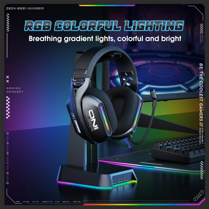 ONIKUMA GT808 Wireless Gaming  - Gaming Headset Rgb ulasan dan harga