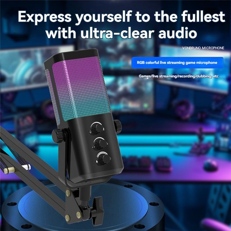 ABZZ-RGB Gaming Microphone USB - Gaming Headset Rgb ulasan dan harga